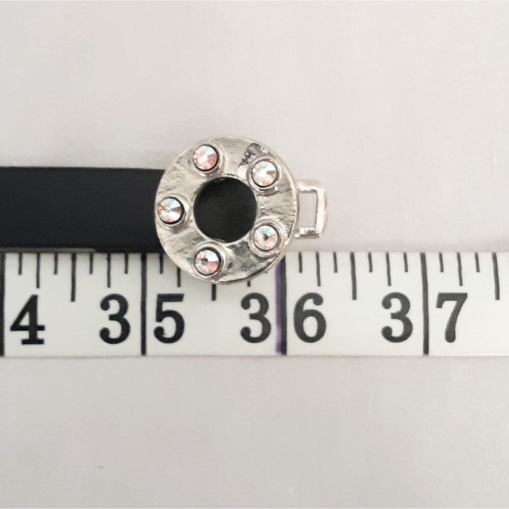 💎Rhinestone Studded Washer Ring Buckle Skinny Belt Adjustable Medium To Small - Picture 11 of 12